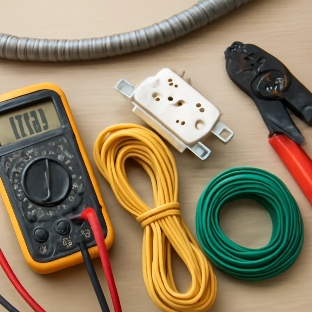 Electrical tools and code-compliant equipment used for christmas light installation safety in