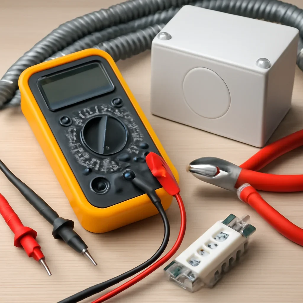 Commercial electrical testing equipment prepared for an Emerald Park service call