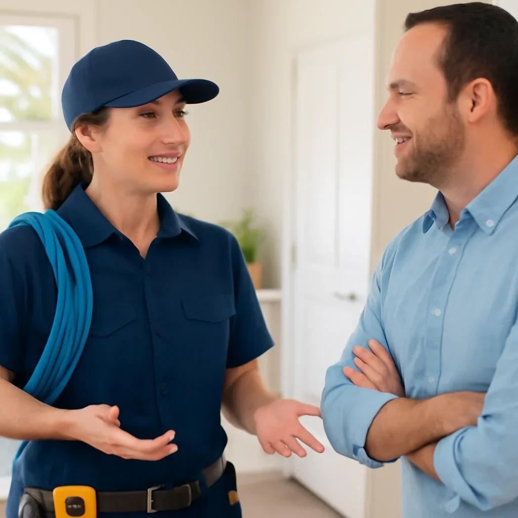 Regina property owner reviewing Ethernet outlet locations and a network cabling plan