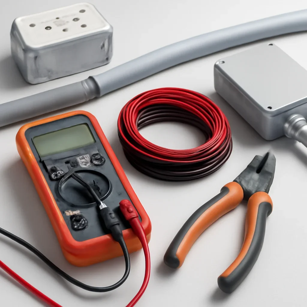 Electrical testing equipment used during an Albert Park service call
