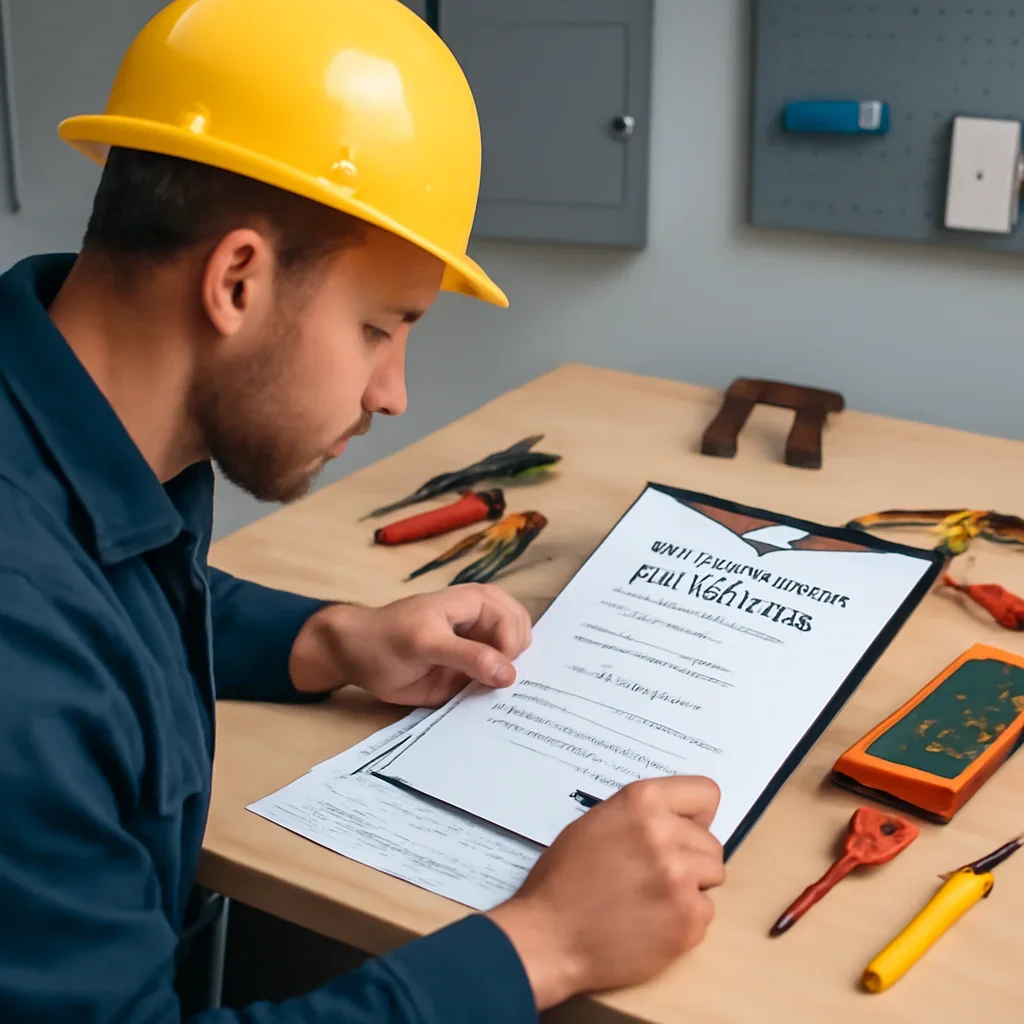 Electrician reviewing wiring and panel planning for a Lakeview renovation