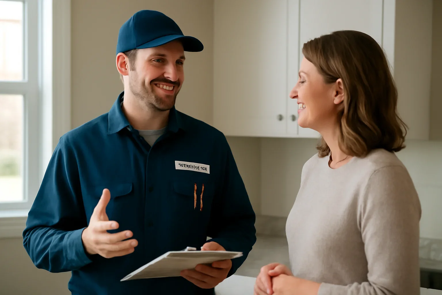 Licensed electrician discussing a residential electrical project in Regina