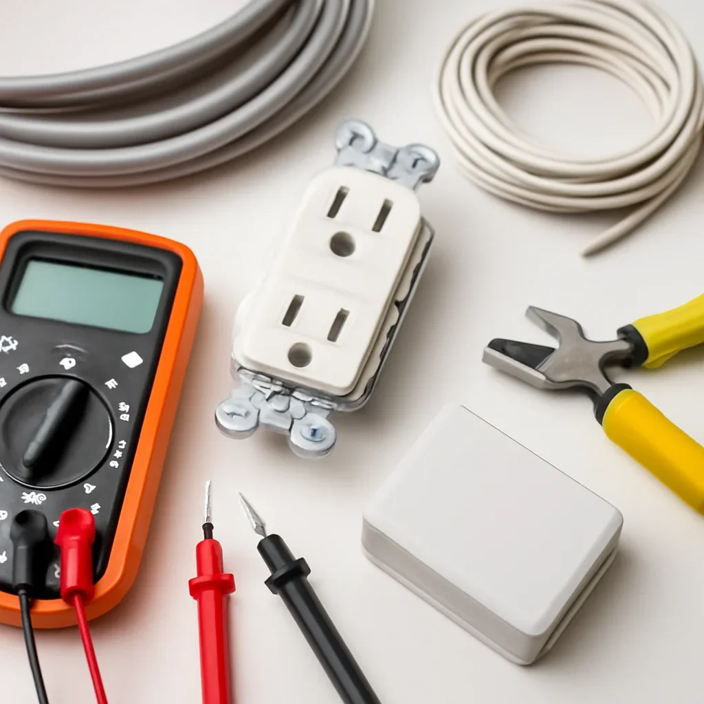 Electrical testing tools and equipment used during a Regina service call