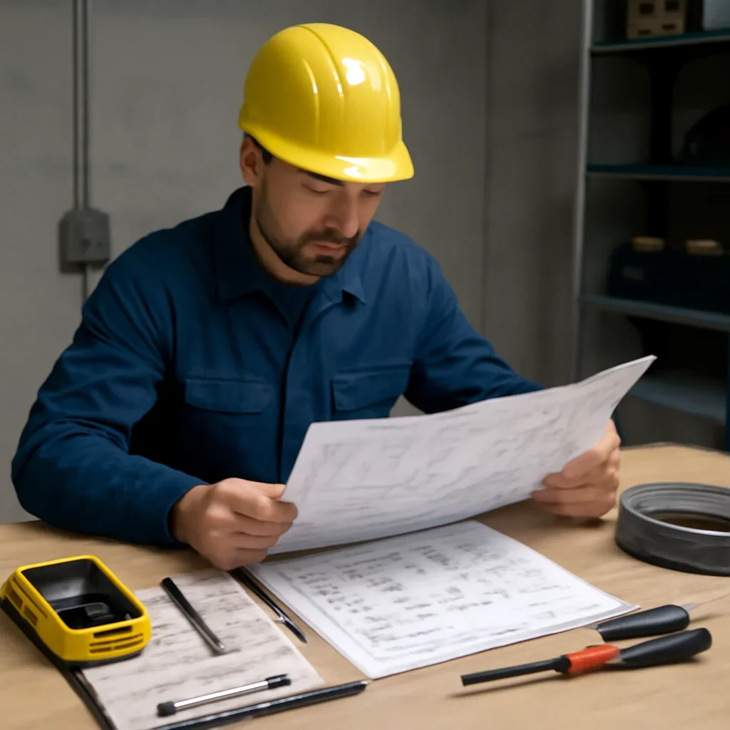 Electrician reviewing an urgent electrical problem and planning a safe response for a Regina property