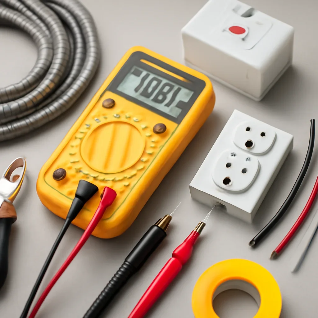 Electrical testing equipment used during an emergency electrical service call in Regina