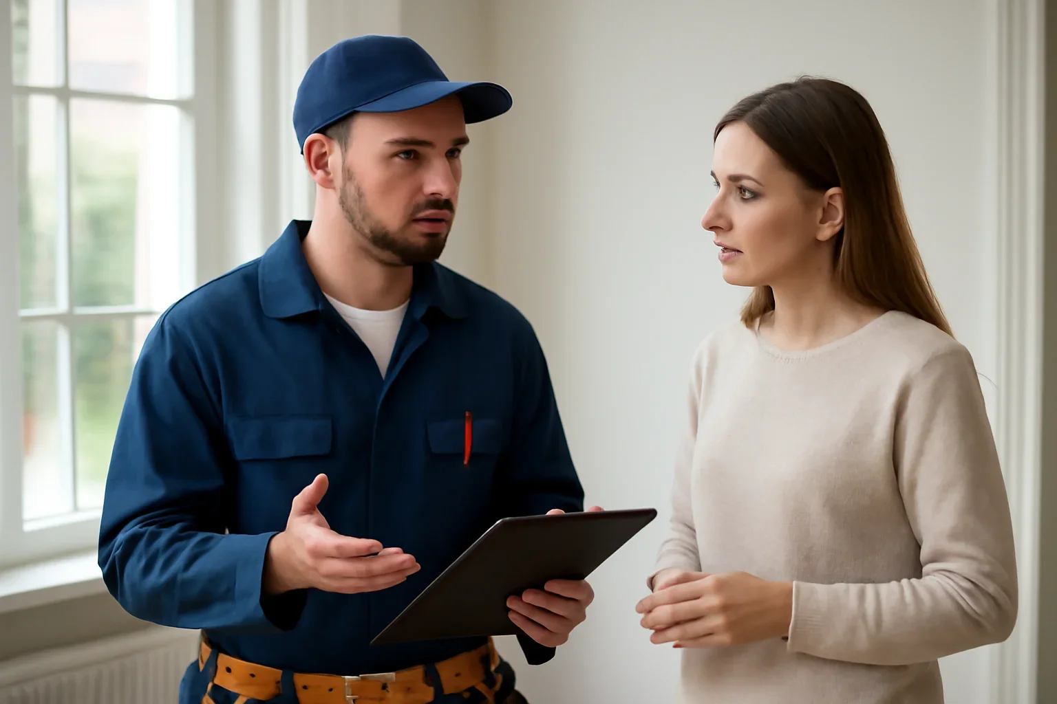 Electrician assessing an urgent electrical concern at a White City property