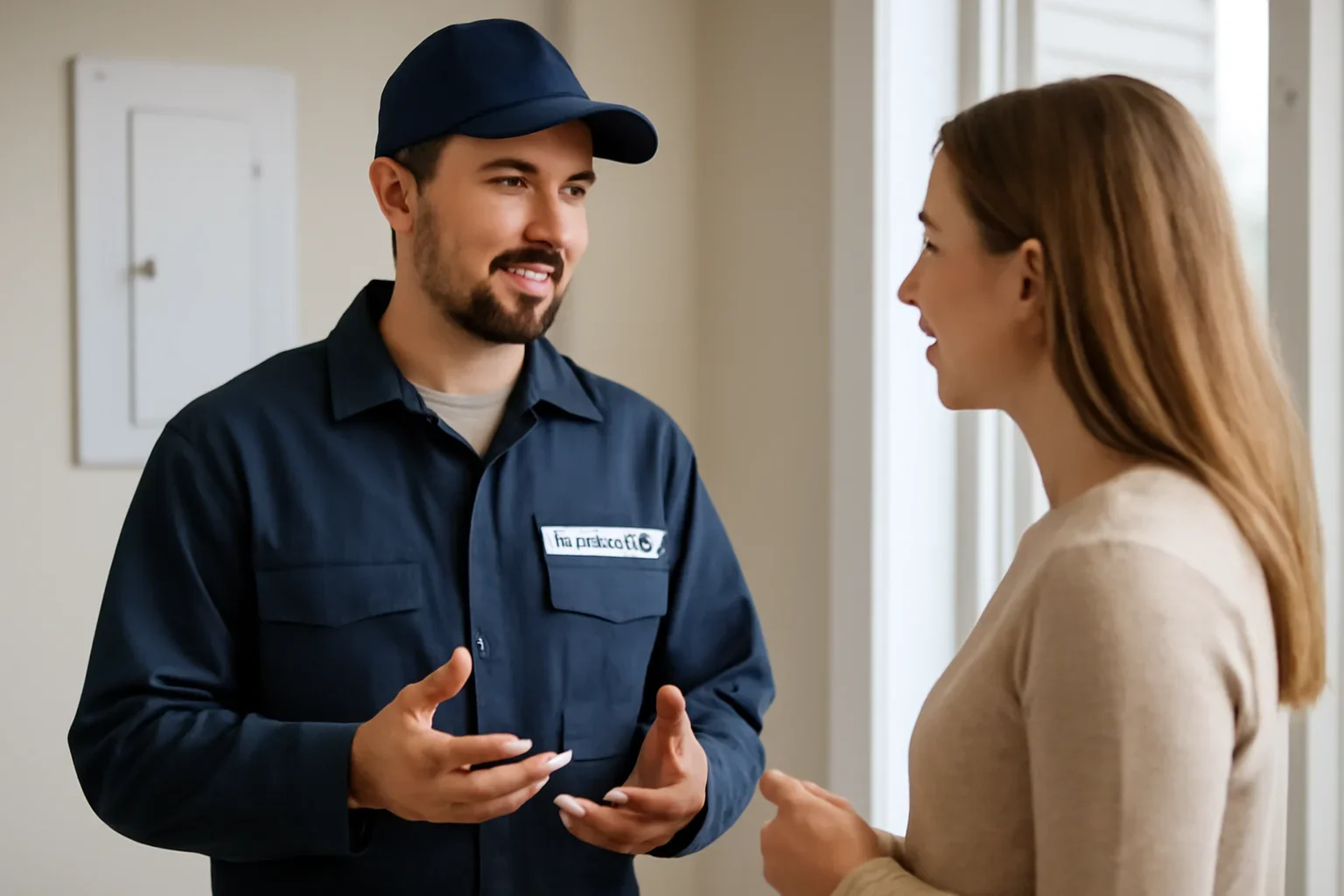Regina property owner reviewing an electrical project with a licensed electrician