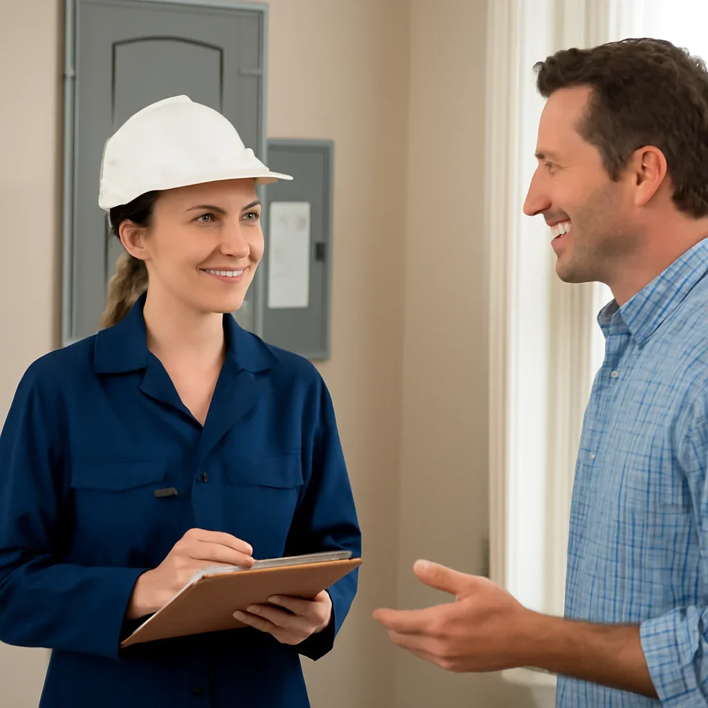 Regina property owner discussing generator transfer switch installation