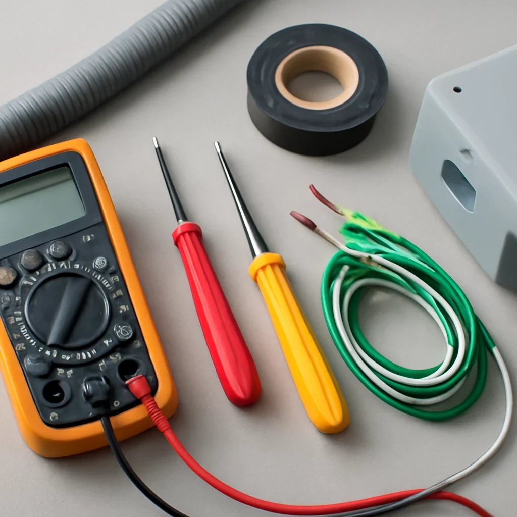 Electrical testing equipment used during a White City hot tub wiring assessment