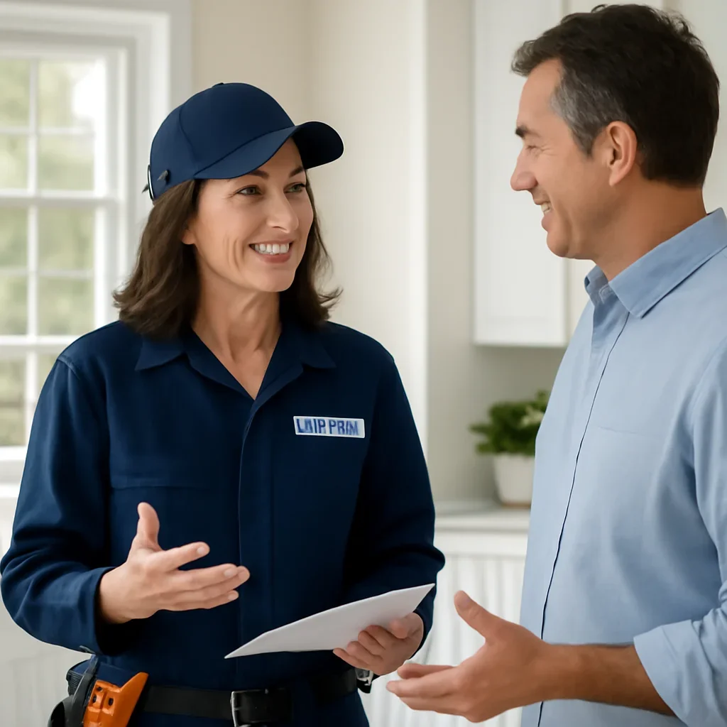 Regina property owner reviewing an electrical integration plan with an electrician