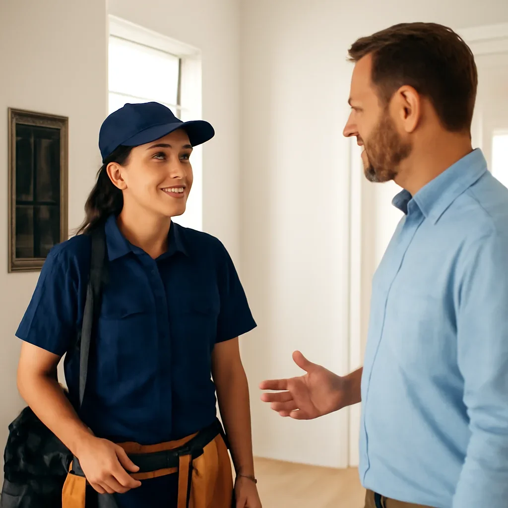Builder and electrician reviewing permits and construction milestones in Regina