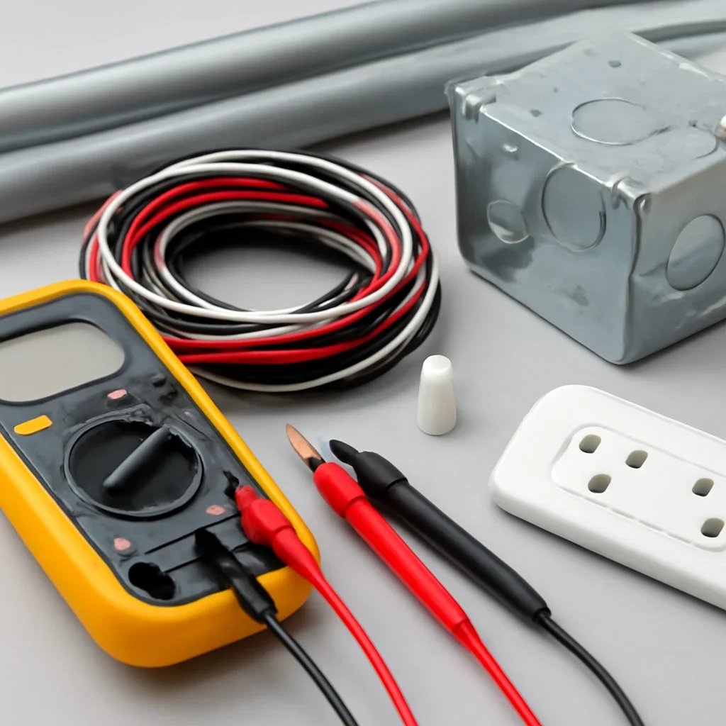 Electrical rough-in tools and equipment for a White City new construction project