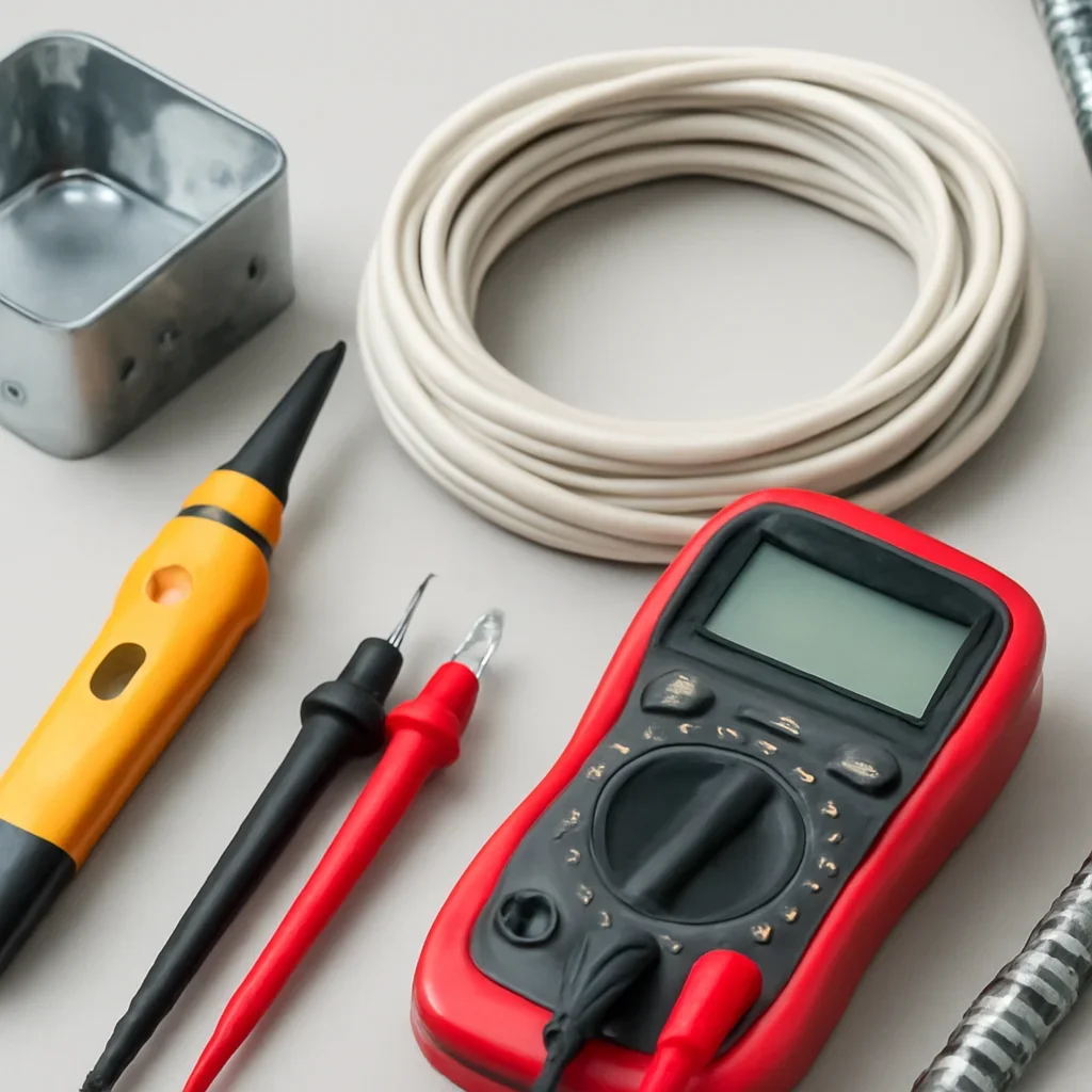 Electrical testing equipment used during a Regina restaurant service call