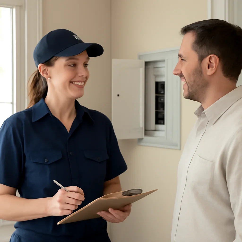 Business owner reviewing a Regina tenant improvement electrical project